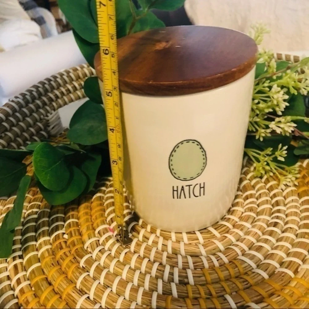 Rae Dunn HATCH Canister With Wooden Lid Spring Easter Decor NWT